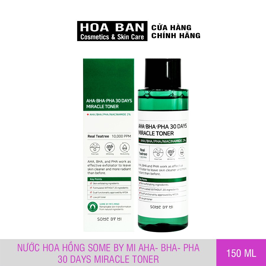 Nước Hoa Hồng Some By Mi AHA-BHA-PHA 30 Days Miracle Toner 150ml - Hoa Ban Cosmetic