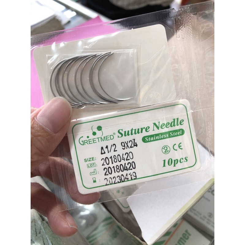 ❤️ Combo 50 kim khâu da 3 cạnh,kim khâu vỉ, kim khâu y tế,kim cong tròn khâu da kim khâu phẫu thuật số 5 7 8 9 10 13