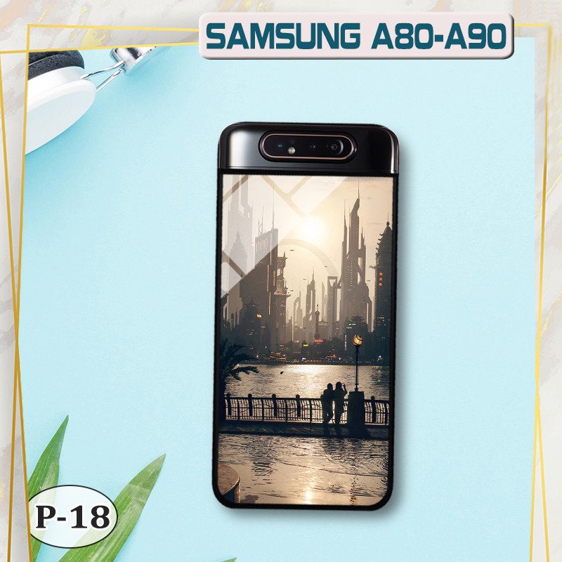 Ốp lưng kính  Samsung Galaxy A80- hình 3D