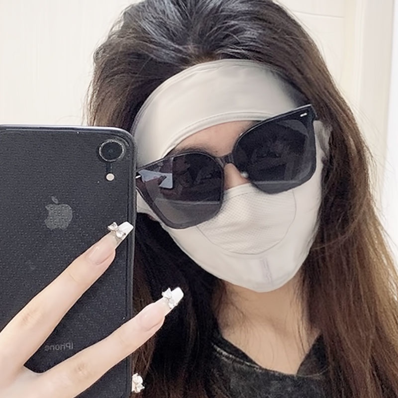 Khẩu Trang Chống Nắng Bảo Vệ Toàn Diện Bằng Lụa Mát Thời Trang Mùa Hè Dành Cho Nữ