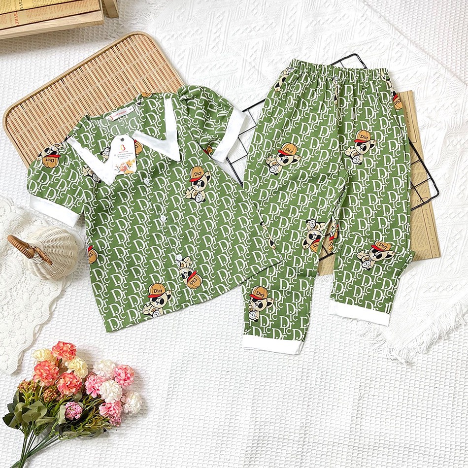 Bộ Đồ Ngủ Pijama Lụa Dài Tay Họa Tiết Dễ Thương Từ Lụa Mango Dành Cho Bé Gái Size 13-35kg - BPN36 - Babi mama