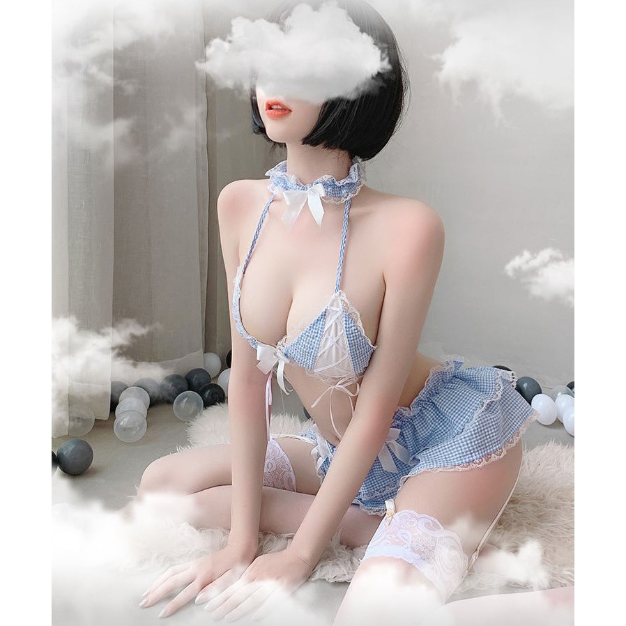 Đồ ngủ sexy 💝 Free ship 💝 set Cosplay 2 mảnh thủy thủ caro hầu gái | BigBuy360 - bigbuy360.vn