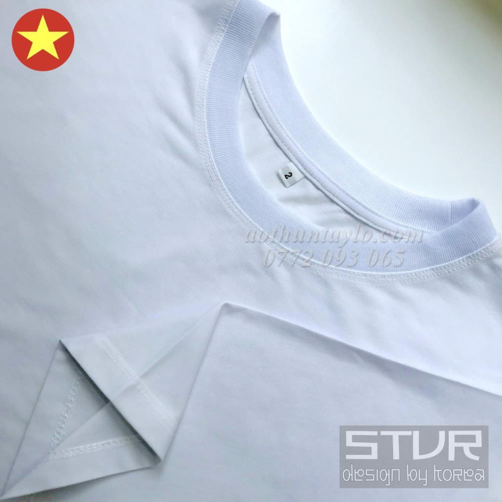 Chuyên Sỉ Áo Thun Tay Lỡ Màu Trơn Nam Nữ x Vải Cotton Pha (Made in Việt Nam) | Unisex Oversized-fit Tshirt STVR VN  ༷