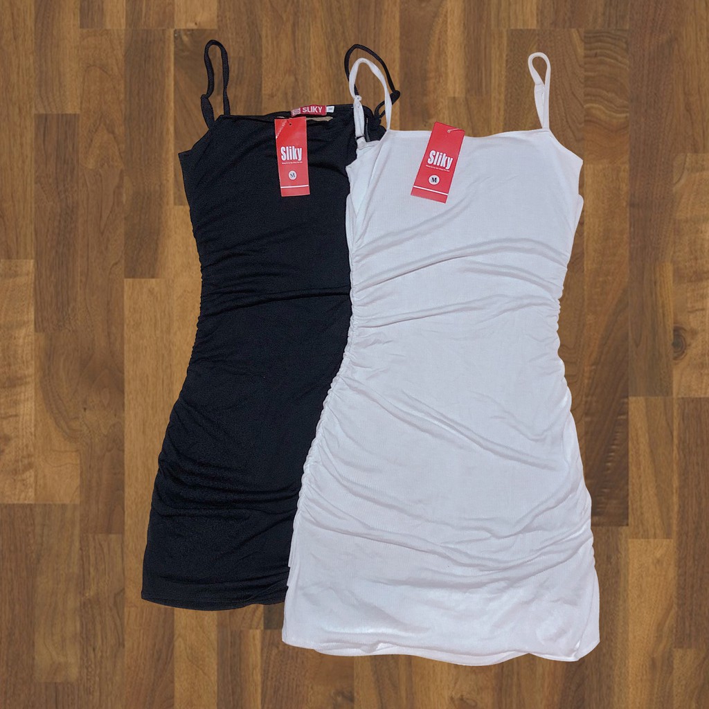 Váy body 2 dây rút hông eo nhún - 4BASIC - VBD