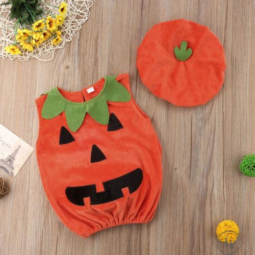 BღBღCosplay Halloween Baby Kids Pumpkin Suit Top Blouse Dress Party Clothes Costumes