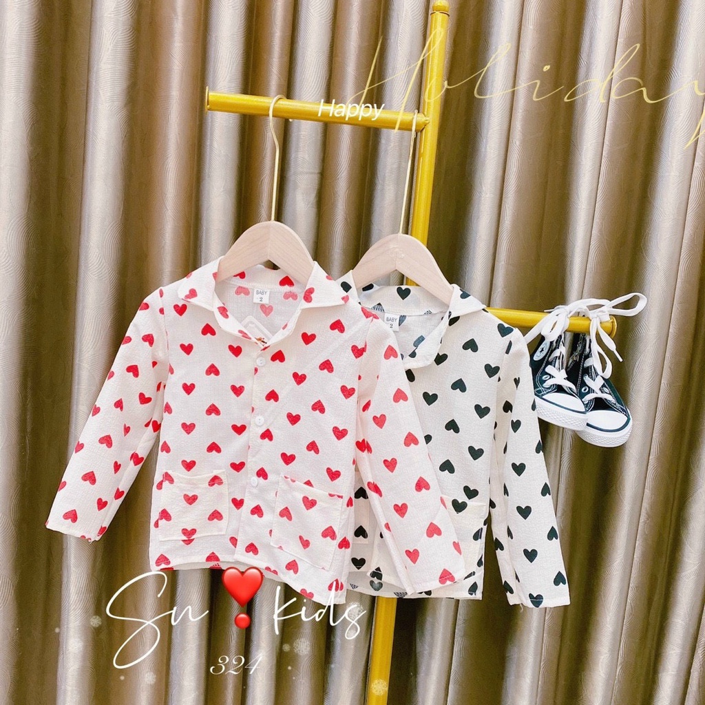 Bộ Pijama Dài Tay Thu Đông Cho Bé Trai Bé Gái