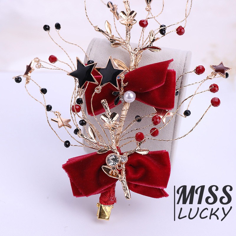 Bộ vòng cổ và cài tóc thời trang thanh tú cho nữ