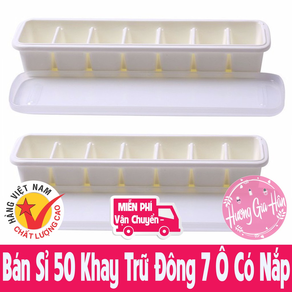 BÁN SỈ 50 Khay trữ đông đồ ăn dặm 7 ô có nắp đậy, nhựa Song Long - Made in Việt Nam