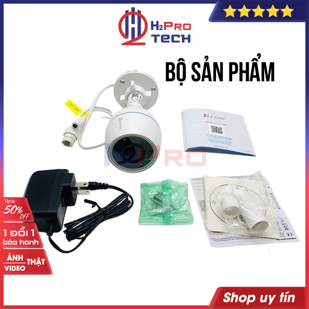 Camera Ngoài Trời Ezviz C3TN, Camera Ezviz Ngoài Trời Siêu Nét, Chống Nước, Đàm Thoại 2 Chiều, IP Thông Minh-H2Pro Tech