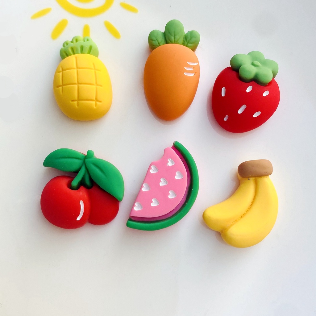 Bộ 10 Miếng Dán Trang Trí Hình Trái Cây Hoạt Hình Dễ Thương