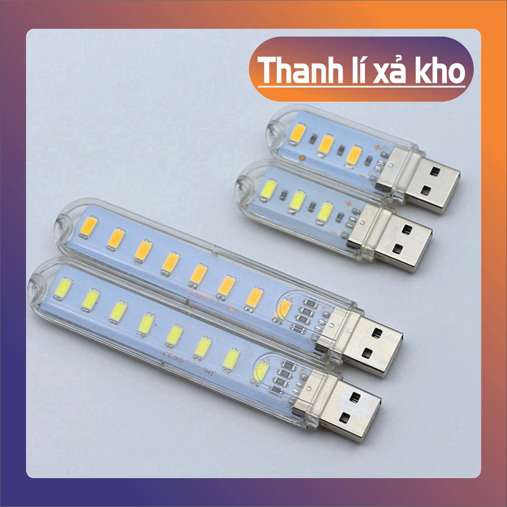 (xả kho) Thanh đèn LED usb siêu sáng mini gồm 3/8 bóng thiết kế cổng cắm USB thích hợp để bàn