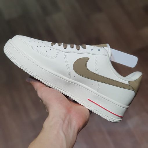 Giày thể thao af1 white brown, giày air force 1 nâu trắng nam nữ full box bill