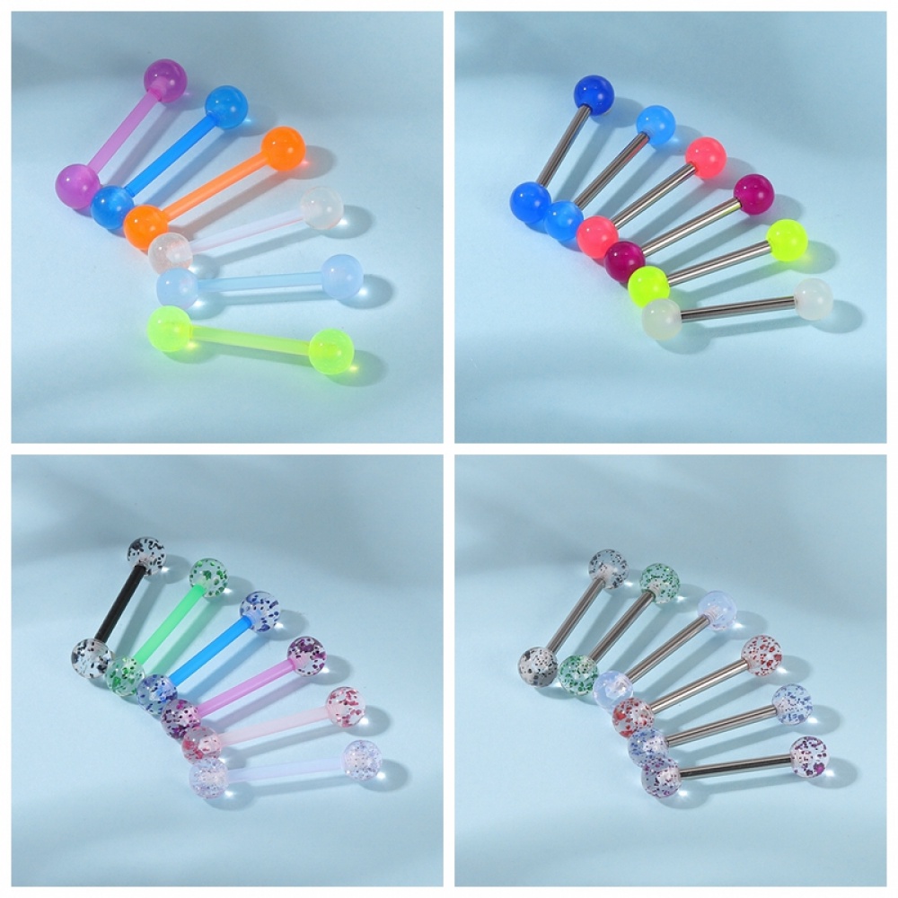 Chiếc Khuyên Lưỡi Bằng Thép Không Gỉ 14g
