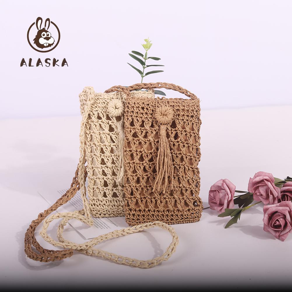 Túi Đeo Chéo Đựng Điện Thoại Mini Bằng Cói 22-AK Dành Cho Nữ