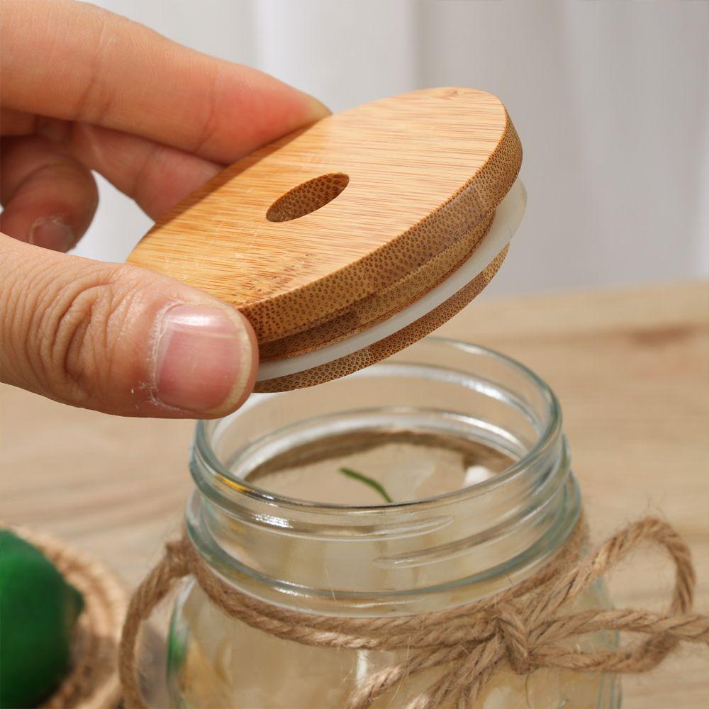 YOLA Nắp Đậy Chai Lọ Bằng Gỗ Tre Có Lỗ Thoát Nước