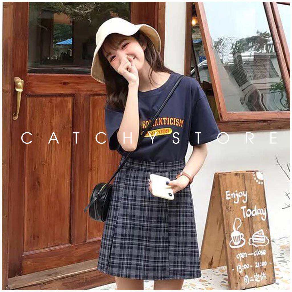 Set Bộ Áo Thun Neo - Mix Chân Váy Kẻ Caro Cực Xinh ( Có Bán Lẻ )