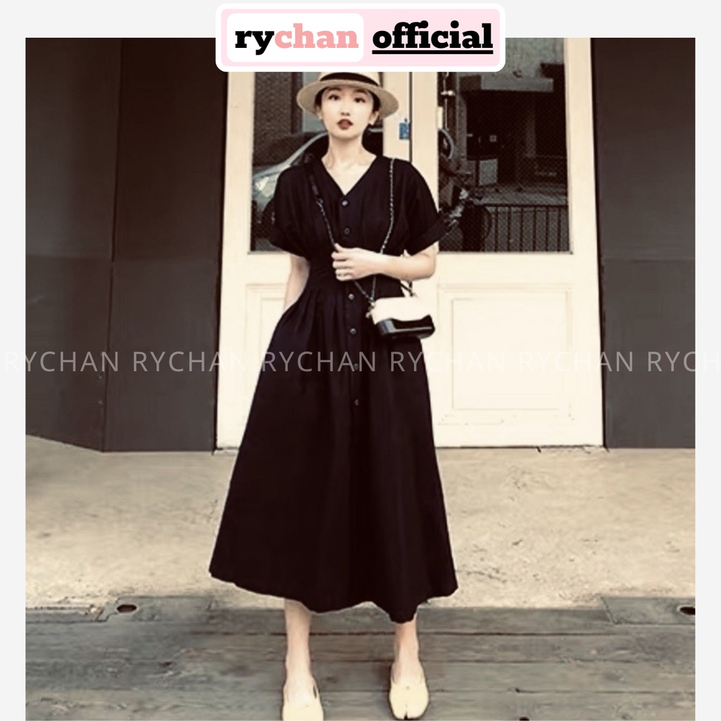 Đầm Xòe Midi Cổ V Chít Eo - DX9992