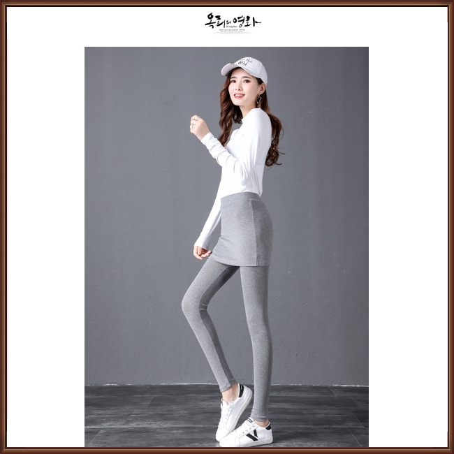 Quần Legging Giả Váy Cỡ Lớn Thoáng Khí Giữ Ấm Thời Trang Cho Nữ