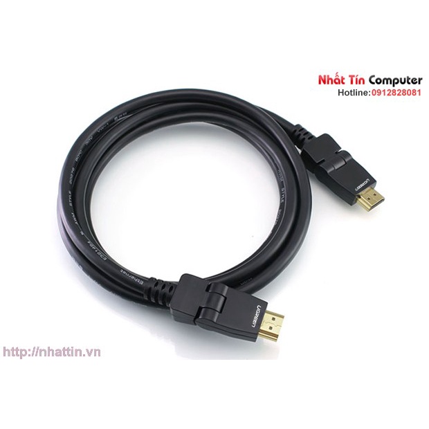 Cáp HDMI 2m đầu xoay 180 độ hỗ trợ full HD 4Kx2K chính hãng Ugreen 10126
