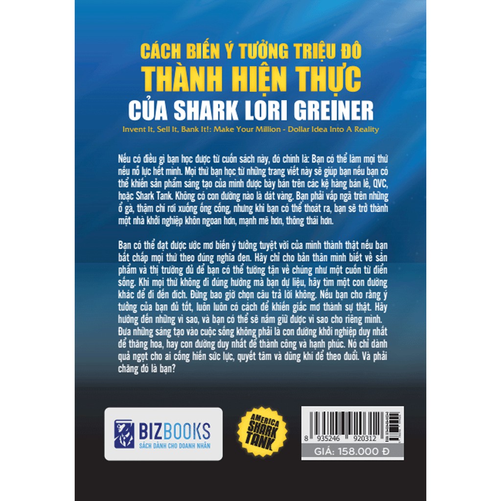 Sách - America Shark Tank: Cách Biến Ý Tưởng Triệu Đô Thành Hiện Thực Của Shark Lori Greiner Tặng Kèm Bookmark