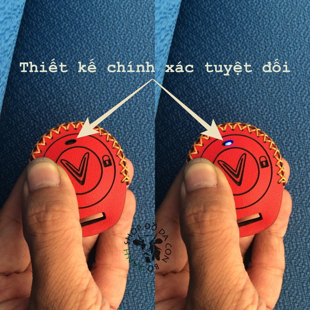 Bao da chìa khoá Xe điện Vinfast Klara, Remote tìm xe chống trộm handmade da thật