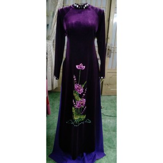 ĐẶT MAY ÁO DÀI NHUNG ĐÍNH ĐÁ PHALE
