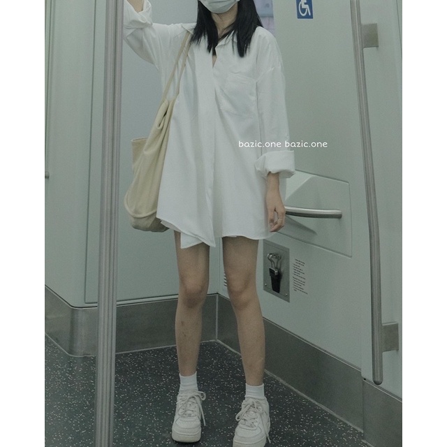 Áo sơ mi 1 cúc oversize, sơ mi 1 cúc ulzzang Bazic one