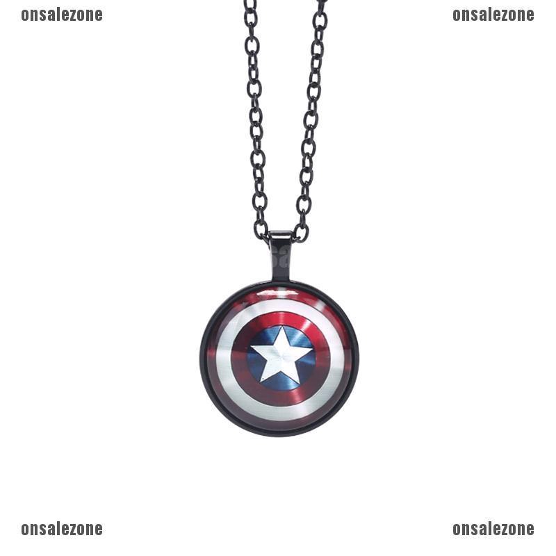 Dây chuyền mặt tròn khắc hình ngôi sao năm cánh Đội trưởng Mỹ thời trang Unisex