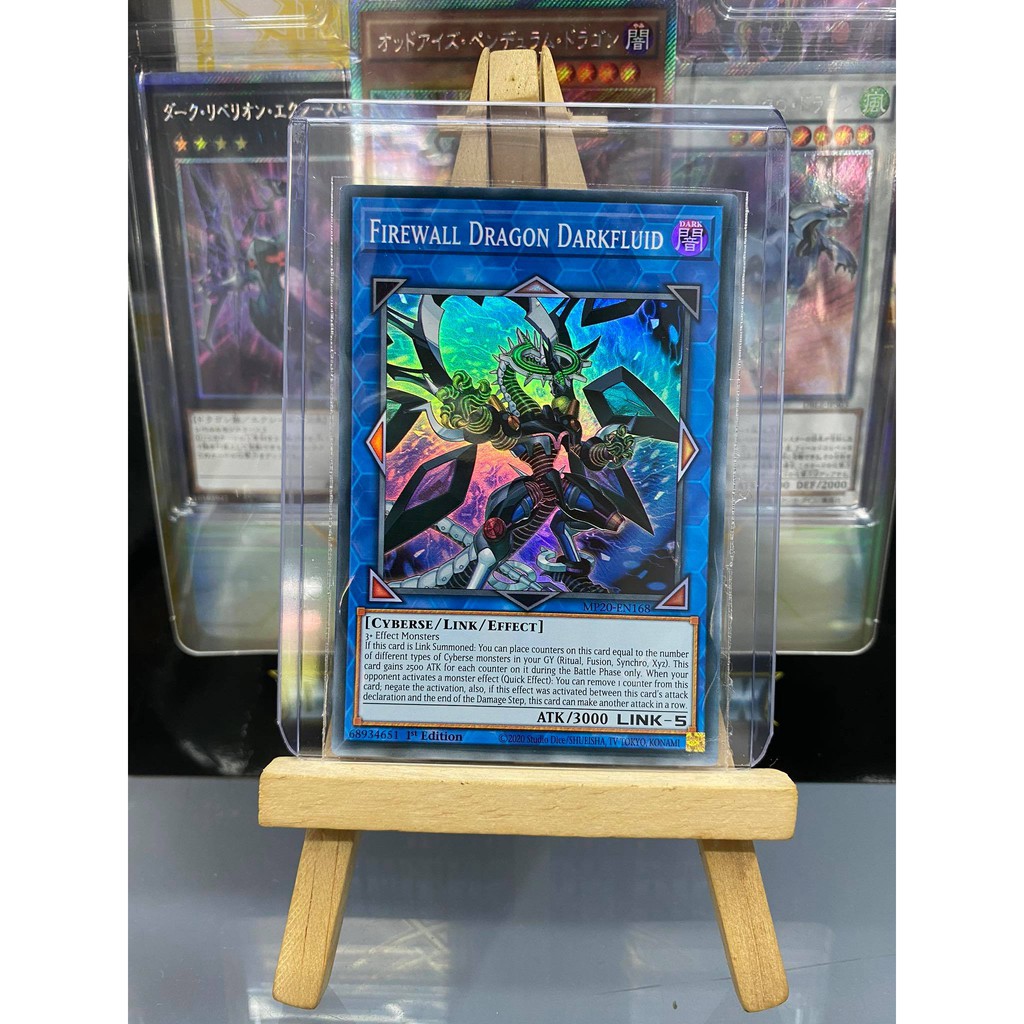 Lá bài thẻ bài Firewall Dragon Darkfluid – Super Rare - Tặng bọc bài nhựa bảo quản