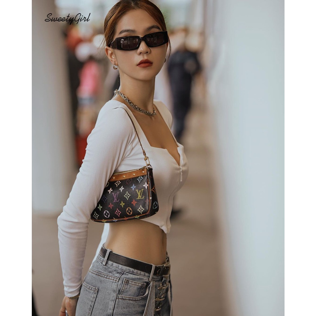 Áo dáng ngắn dài tay thời trang cho nữ