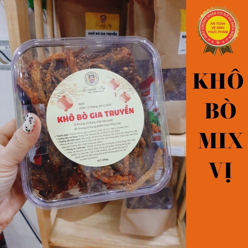 Khô bò miếng mềm, Khô bò que, Khô bò viên, Khô bò mè cay [100% thịt bò]