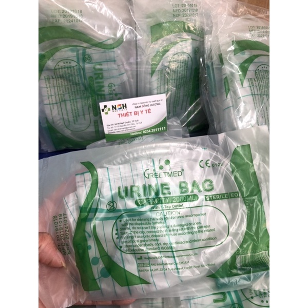❤COMBO 10 TÚI❤️Túi chứa nước tiểu túi đựng nước tiểu có van xả thẳng và van T van xả ngang và có dây treo Greetmed
