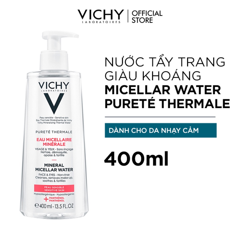 Nước tẩy trang cho da nhạy cảm Vichy Mineral Micellar Water Pureté Thermale 400ml