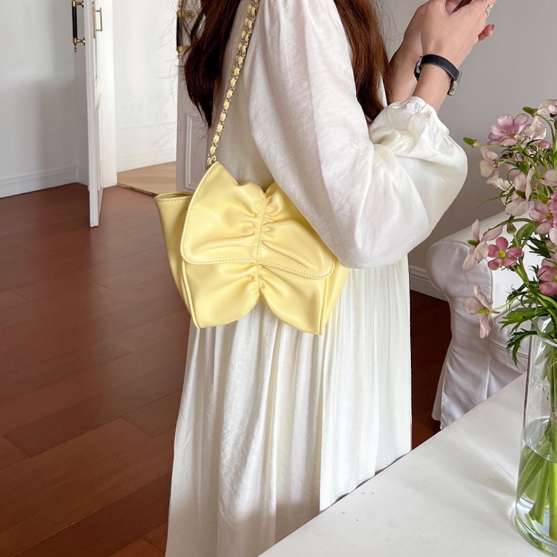 IELGY Túi Đeo Vai Gắn Nơ Ngọt Ngào Dễ Thương Cho Nữ