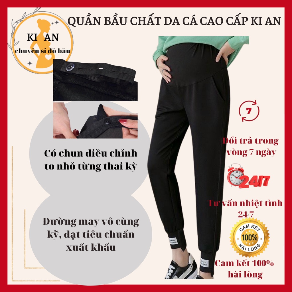 [Hàng cao cấp]Quần bầu mùa đông chất da cá loại 1 dày dặnKo phải chất nỉ☘quần bầu có đáp bụng có chun chỉnhsize s-3xl