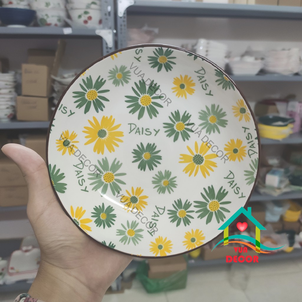 Set Bát Đĩa HOA CÚC Daisy Bát đĩa ăn cơm ăn mì, decor bàn ăn dễ thương B63