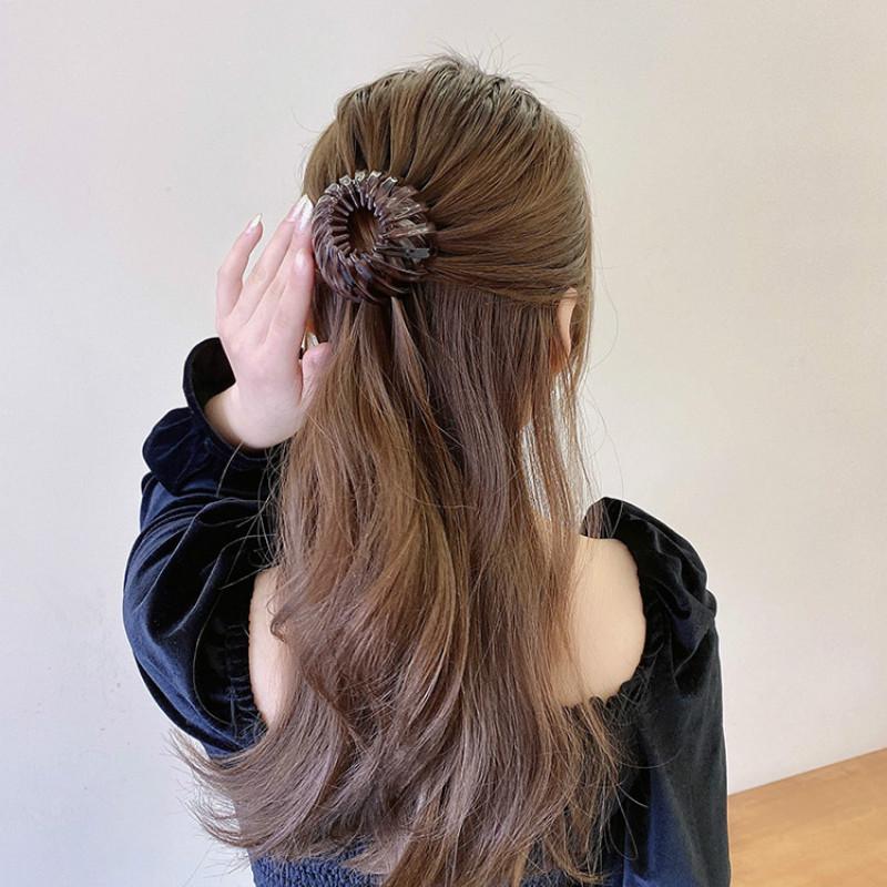 Kẹp tóc nhựa màu trơn thiết kế đơn giản thời trang cho nữ