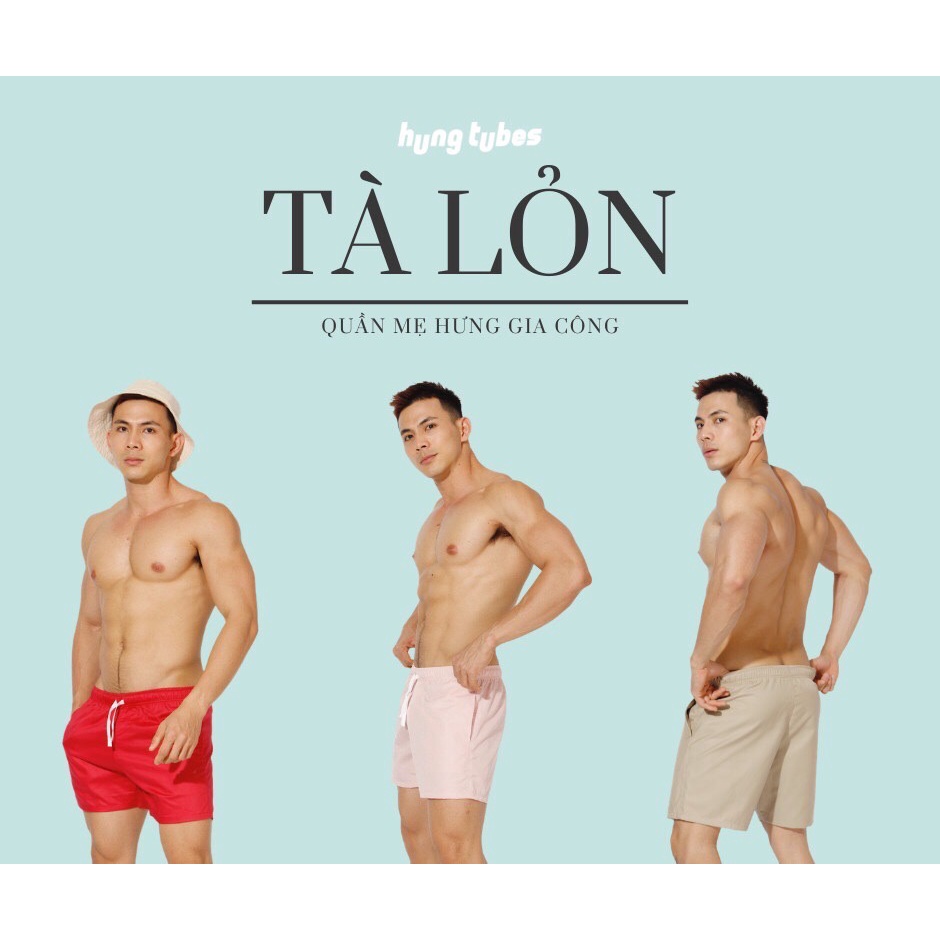 Quần đùi đi biển mùa hè rộng rãi chất cotton Hungtubes.