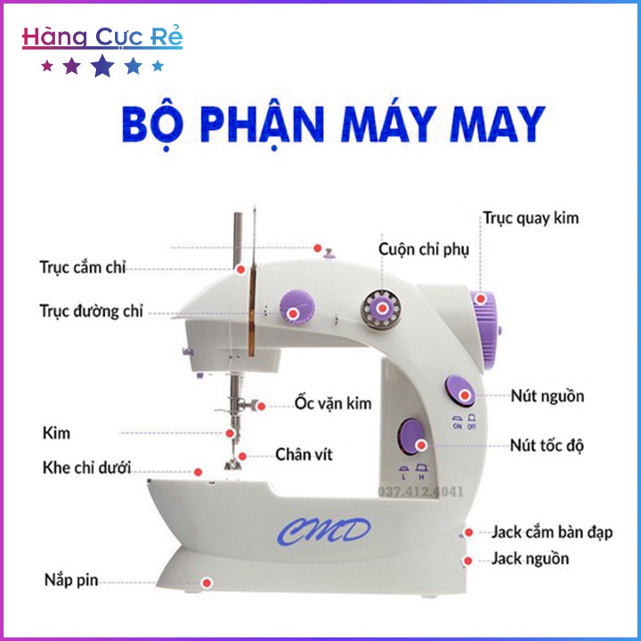 Máy may mini CMD Freeship Máy khâu gia đình cầm tay cao cấp, may được nhiều loại vải-Bảo hành 1 đổi 1-Shop Hàng Cực Rẻ