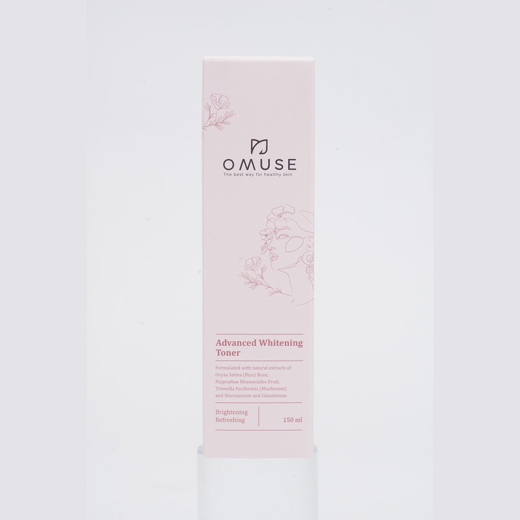 Nước hoa hồng dưỡng trắng và cân bằng độ ẩm da chiết xuất cám gạo OMUSE Advanced Whitening Toner 150ml