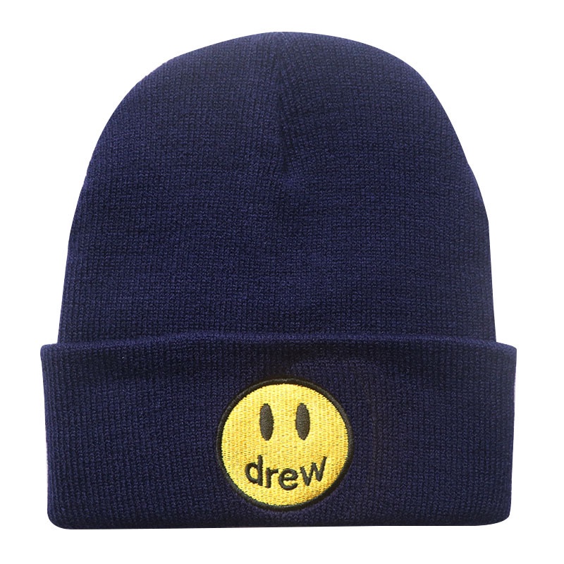Nón Len Mặt Cười DREW - Mũ Len Thêu DREW Smile