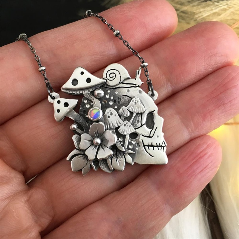 Vòng cổ Mặt Đầu Lâu Hợp Kim Phong Cách Hip Hop Thời Trang Cho Nam