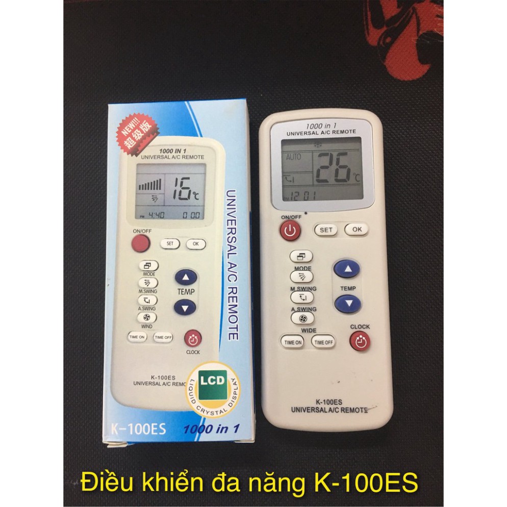 REMOTE MÁY LẠNH , ĐIỀU KHIỂN ĐIỀU HÒA ĐA NĂNG K-100ES