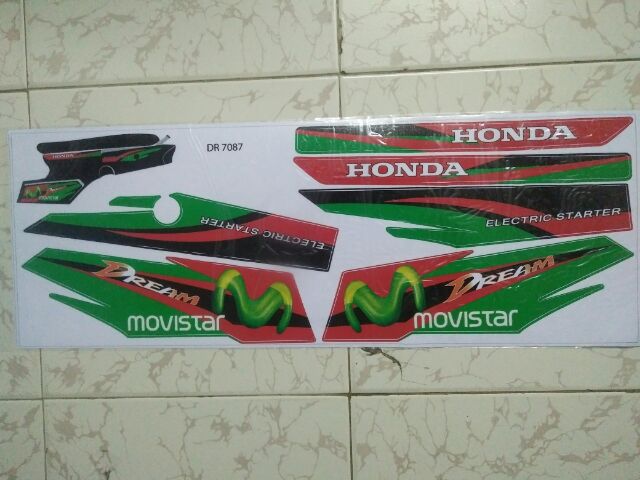 Bộ tem honda Dream xanh Monter
