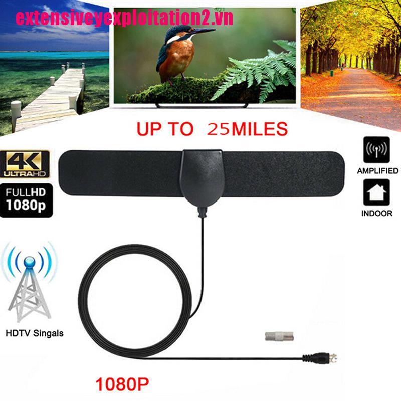 Set 2 Ăng Ten Tv Kỹ Thuật Số Trong Nhà Hỗ Trợ Hdtv 1080p Phạm Vi 25 Dặm