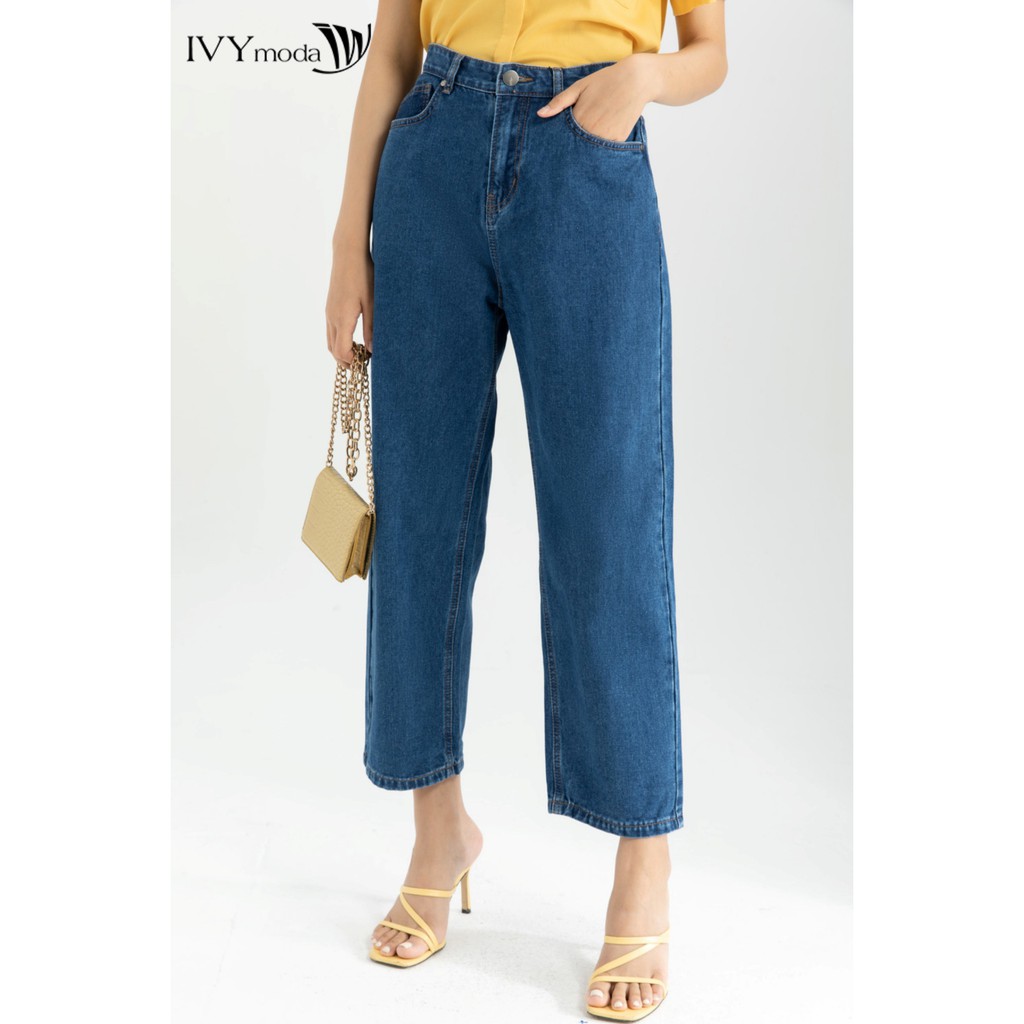 [NHẬP WABRTL5 GIẢM 10% TỐI ĐA 50K ĐH 250K ]Quần Jeans nữ dáng Baggy IVY moda MS 25B8033