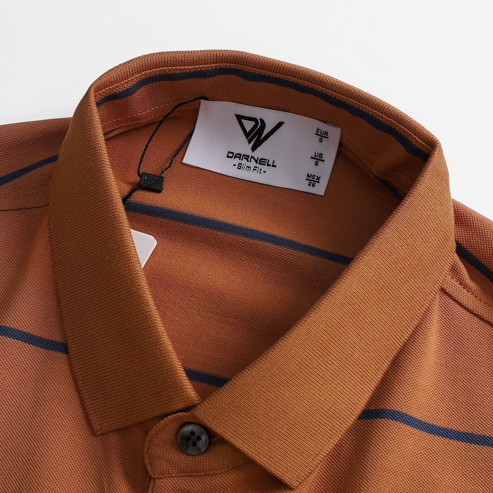 Áo thun polo nam DARNELL tay ngắn sọc ngang chất cotton mềm mại, nhẹ thoáng mát slimfit sang trọng DN0704