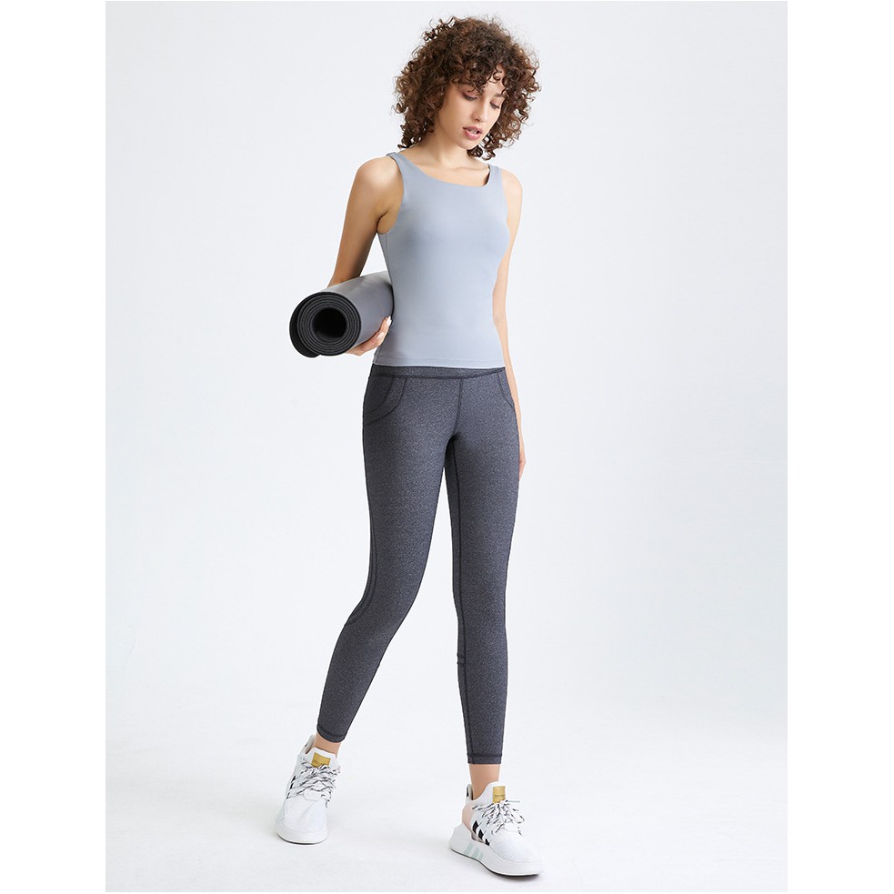 Áo tập định hình Lululemon Wunder Train Tank 2-in-1 có mút  - Áo tập thể thao Lulu không logo