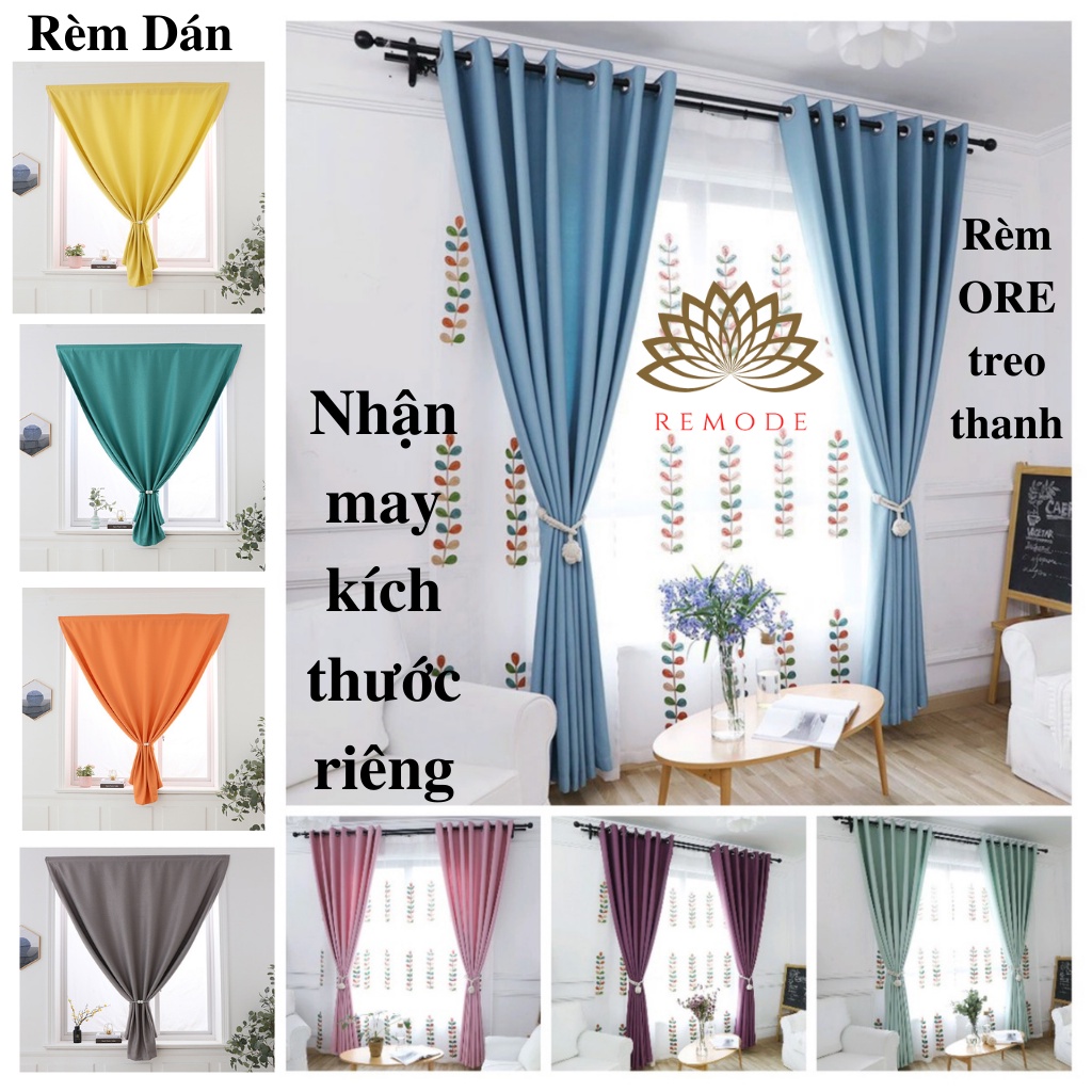 Rèm cửa dán tường, dán cửa, treo thanh, rèm cửa sổ chống nắng, decor trang trí phòng ngủ, phòng khách REMODE -VCN1