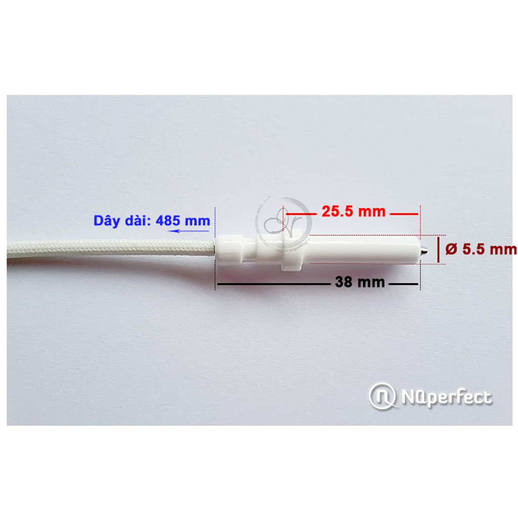 Dây kim sứ đánh lửa bếp gas âm Malloca EG 201H / AS 930L / AS 9402G / AS 9403R / GHG 732A NEW.. chính hãng